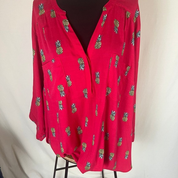 Torrid Harper Rayon Slub Pullover 3/4 Sleeve Blouse sz 5/5x - Picture 5 of 9